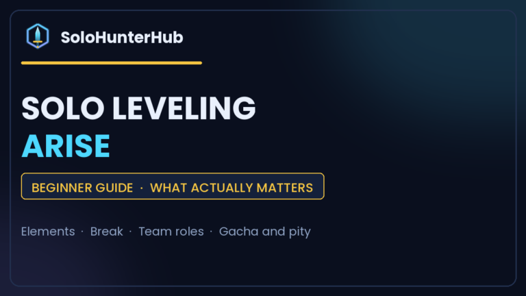 Solo Leveling Arise beginner guide