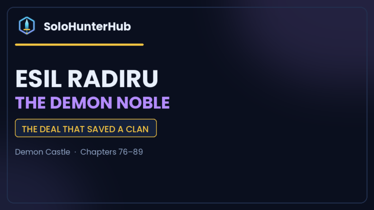 Esil Radiru Solo Leveling demon noble character profile