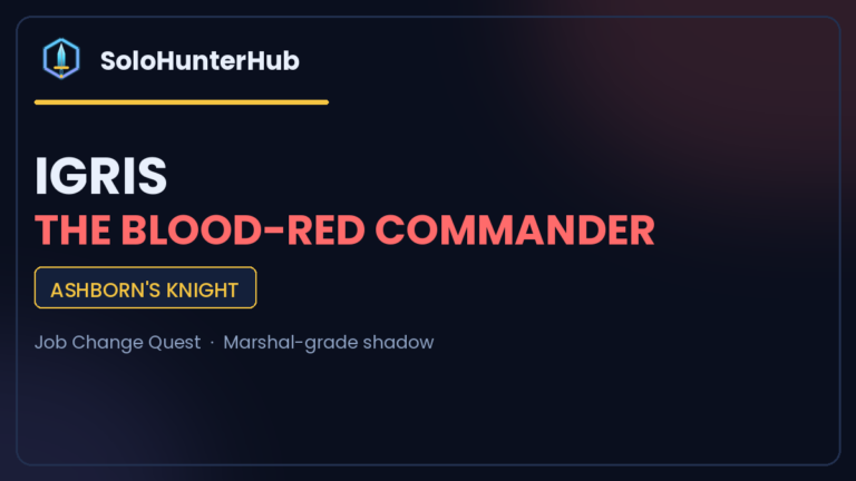 Igris Solo Leveling Blood-Red Commander profile