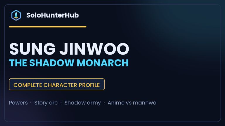 Sung Jinwoo Shadow Monarch character profile
