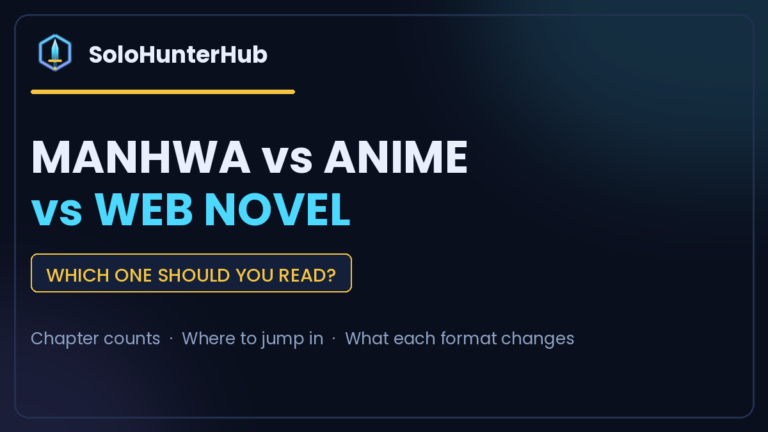 Solo Leveling manhwa vs anime vs web novel comparison