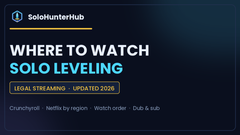 Where to watch Solo Leveling legal streaming guide